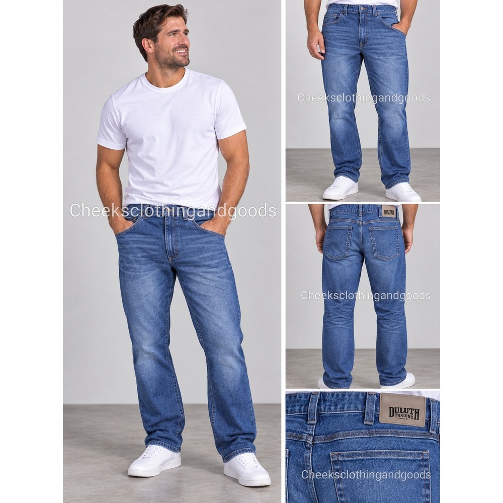 Duluth Trading Flex Ballroom Relaxed Fit Jeans Mens 36x28 Medium Wash Blue